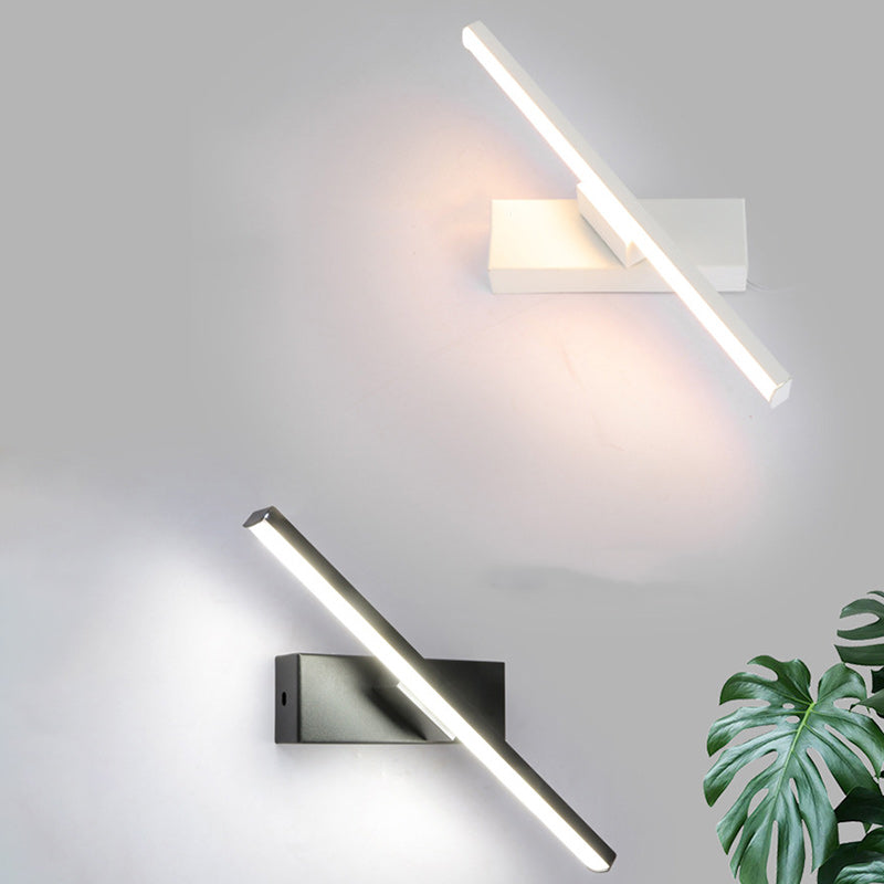 Moderne minimalistische lange rechteckige Silikon-Eisen-LED-Wandleuchte für das Schlafzimmer 