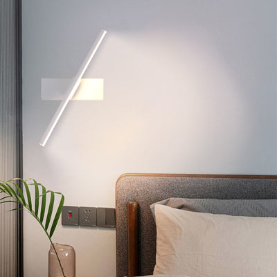 Moderne minimalistische lange rechteckige Silikon-Eisen-LED-Wandleuchte für das Schlafzimmer 