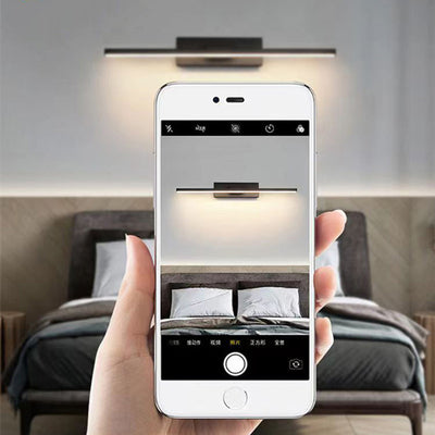 Moderne minimalistische lange rechteckige Silikon-Eisen-LED-Wandleuchte für das Schlafzimmer 