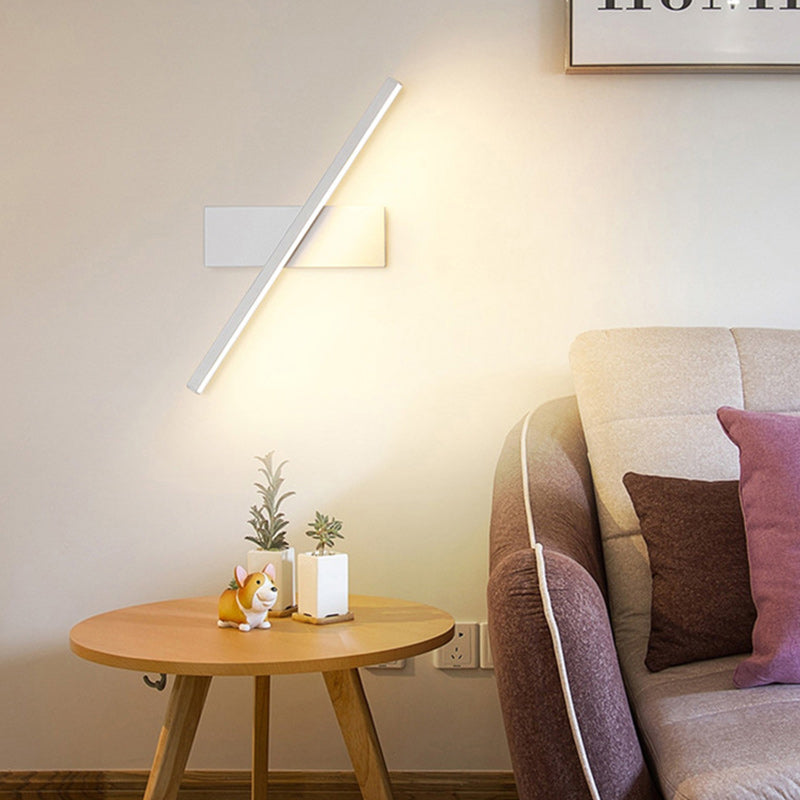 Moderne minimalistische lange rechteckige Silikon-Eisen-LED-Wandleuchte für das Schlafzimmer 