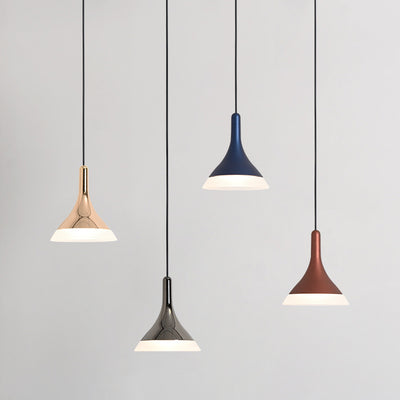 Contemporary Scandinavian Round Cone Cylinder Acrylic Aluminum LED Pendant Light For Living Room