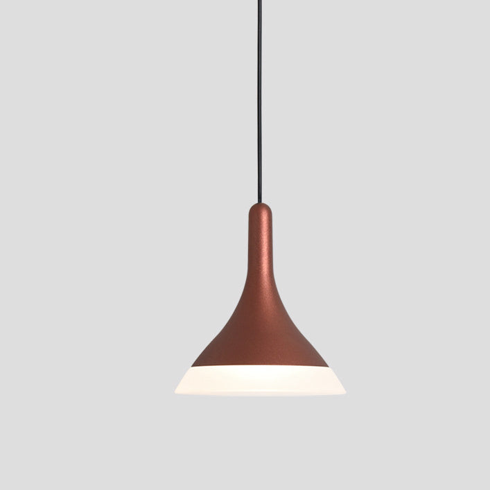 Lampe suspendue LED en acrylique et aluminium cylindrique conique ronde contemporaine scandinave pour salon 