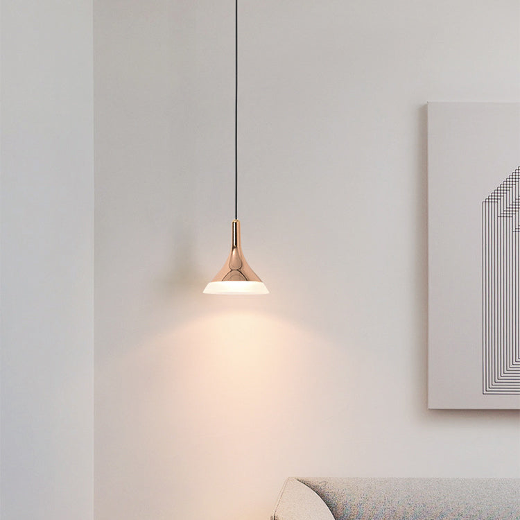 Contemporary Scandinavian Round Cone Cylinder Acrylic Aluminum LED Pendant Light For Living Room