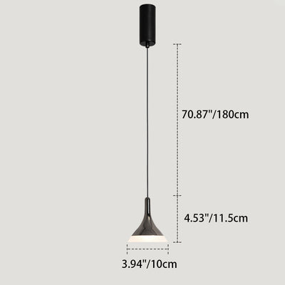 Contemporary Scandinavian Round Cone Cylinder Acrylic Aluminum LED Pendant Light For Living Room