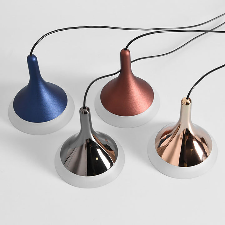 Lampe suspendue LED en acrylique et aluminium cylindrique conique ronde contemporaine scandinave pour salon 