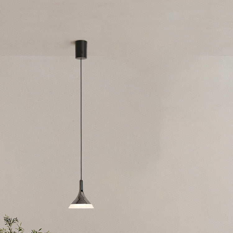 Lampe suspendue LED en acrylique et aluminium cylindrique conique ronde contemporaine scandinave pour salon 