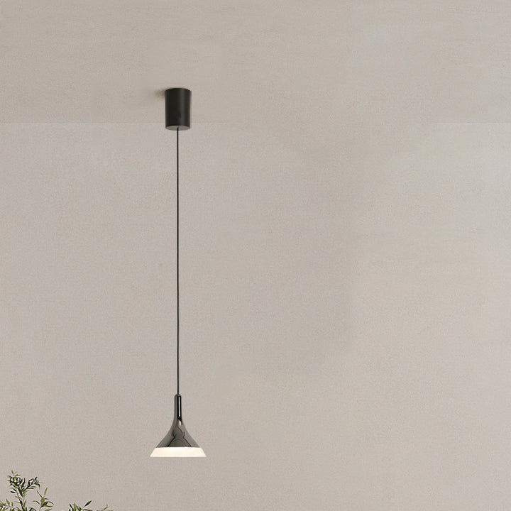 Lampe suspendue LED en acrylique et aluminium cylindrique conique ronde contemporaine scandinave pour salon 