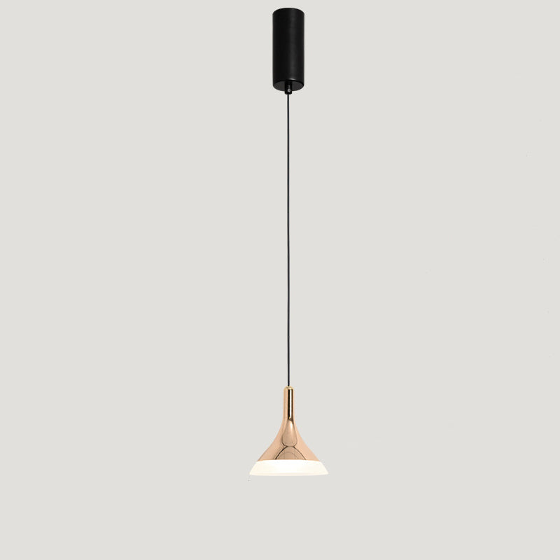Lampe suspendue LED en acrylique et aluminium cylindrique conique ronde contemporaine scandinave pour salon 