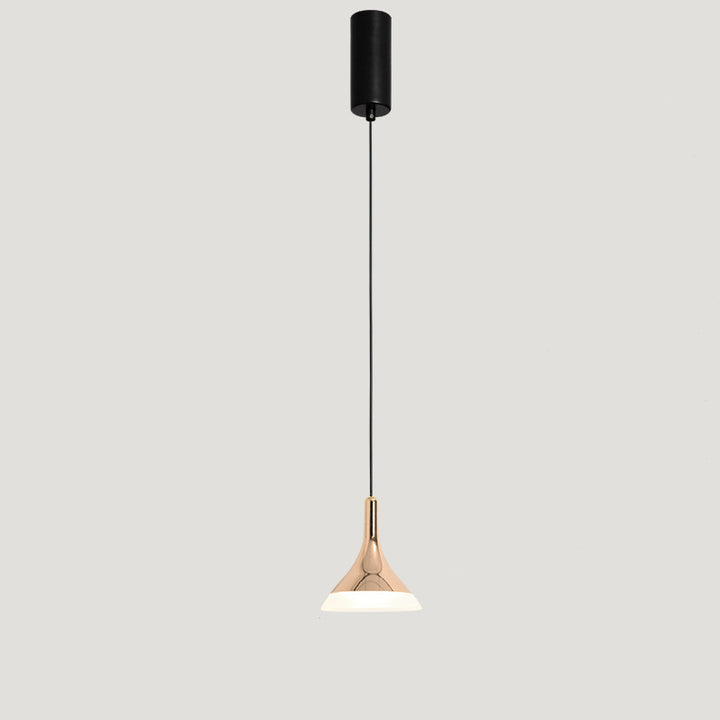 Lampe suspendue LED en acrylique et aluminium cylindrique conique ronde contemporaine scandinave pour salon 