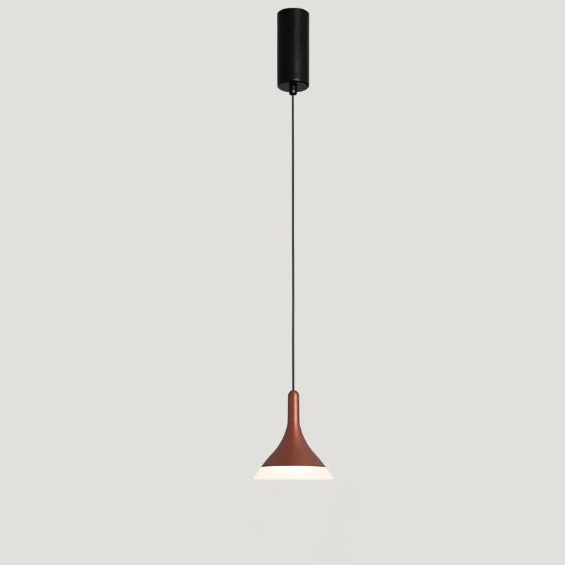 Lampe suspendue LED en acrylique et aluminium cylindrique conique ronde contemporaine scandinave pour salon 