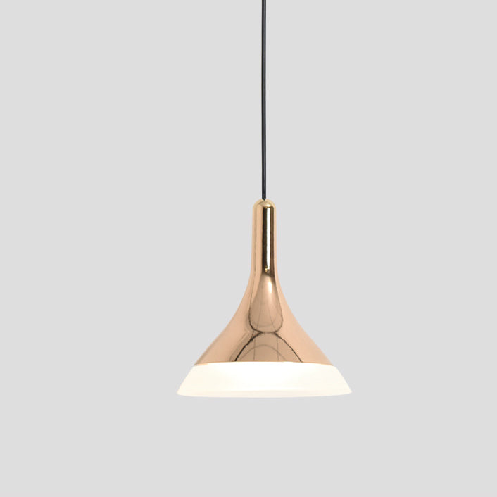 Lampe suspendue LED en acrylique et aluminium cylindrique conique ronde contemporaine scandinave pour salon 