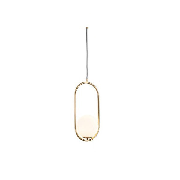 Moderne minimalistische ovale Zauberbohne Glas Eisen 1-Licht Pendelleuchte für Wohnzimmer 