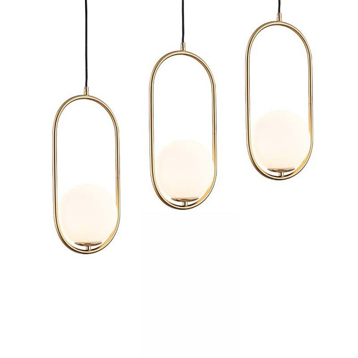 Moderne minimalistische ovale Zauberbohne Glas Eisen 1-Licht Pendelleuchte für Wohnzimmer 