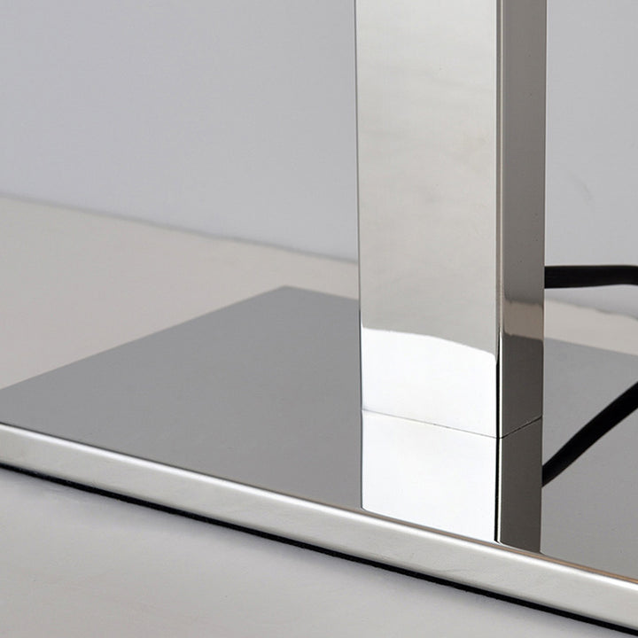 Lampe de table 1 lumière en tissu carré moderne en acier inoxydable pour salon 