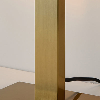 Moderne Einfachheit Quadratische Lange Stoff Edelstahl 1-Licht Tischlampe Für Wohnzimmer 