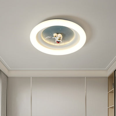 Moderne Minimalistische Kinder Runde Astronaut Stern PE Eisen LED Deckenleuchte Für Wohnzimmer 