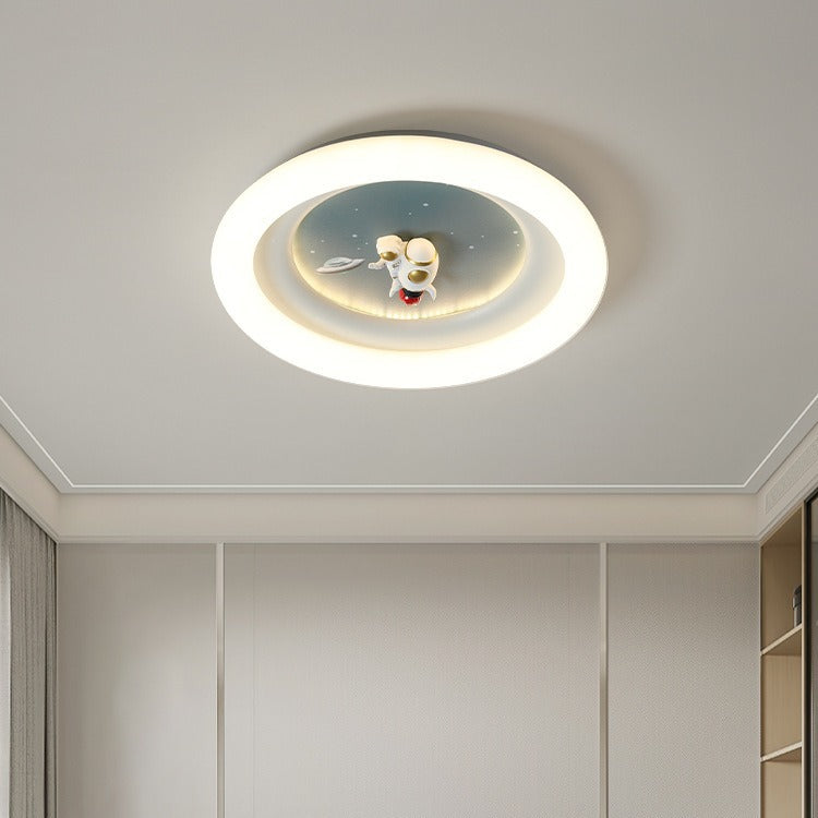 Moderne Minimalistische Kinder Runde Astronaut Stern PE Eisen LED Deckenleuchte Für Wohnzimmer 