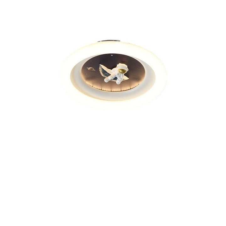 Luz de techo empotrada LED de hierro PE redonda de astronauta estrella minimalista moderna para sala de estar para niños 
