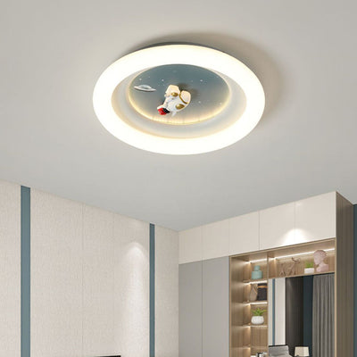 Moderne Minimalistische Kinder Runde Astronaut Stern PE Eisen LED Deckenleuchte Für Wohnzimmer 