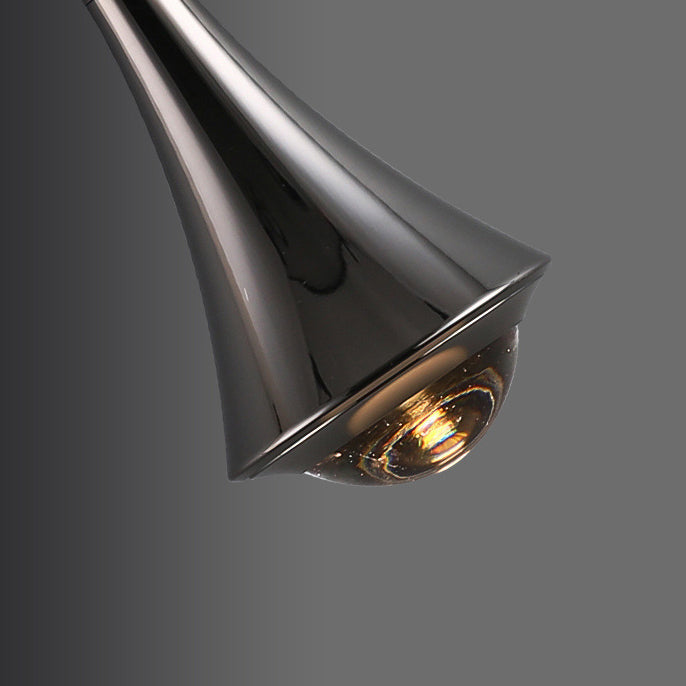 Suspension LED en aluminium avec lentille optique ronde et élévatrice de simplicité moderne pour salon 