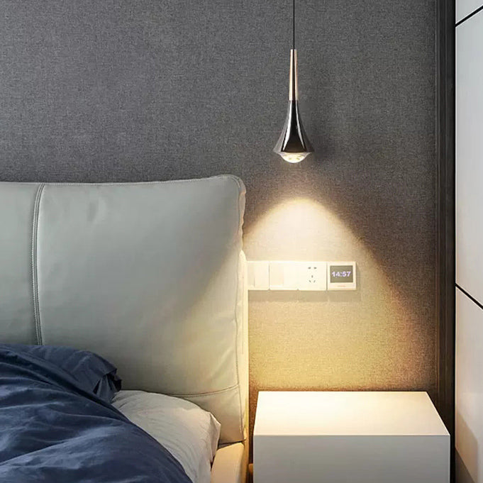 Suspension LED en aluminium avec lentille optique ronde et élévatrice de simplicité moderne pour salon 