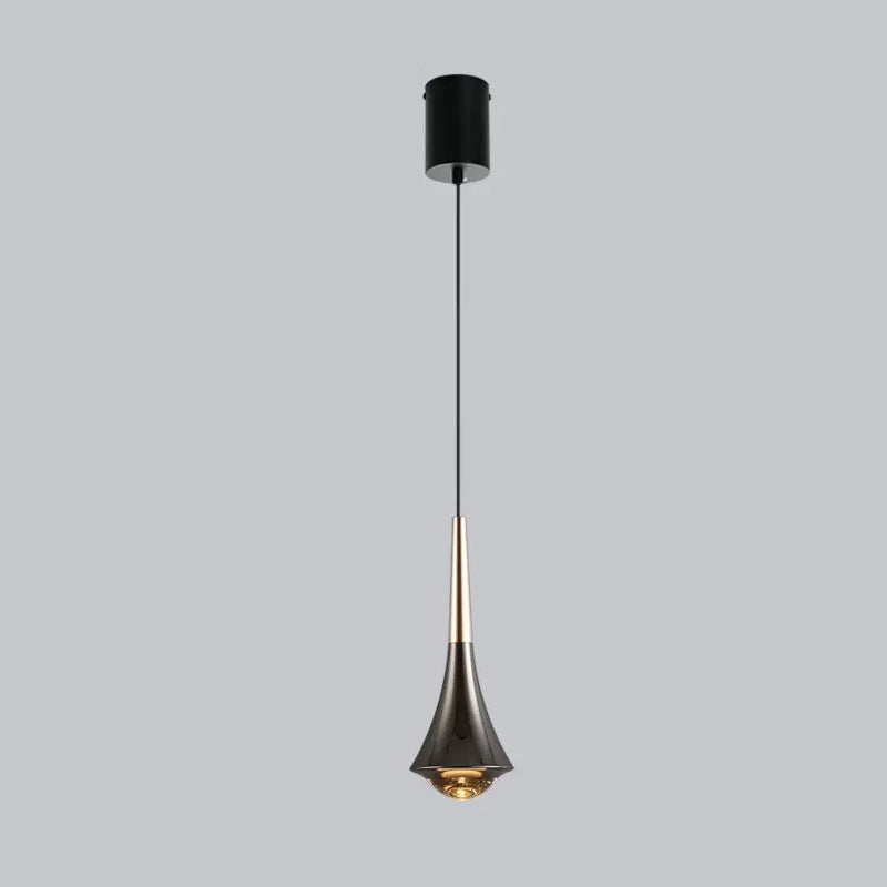 Suspension LED en aluminium avec lentille optique ronde et élévatrice de simplicité moderne pour salon 