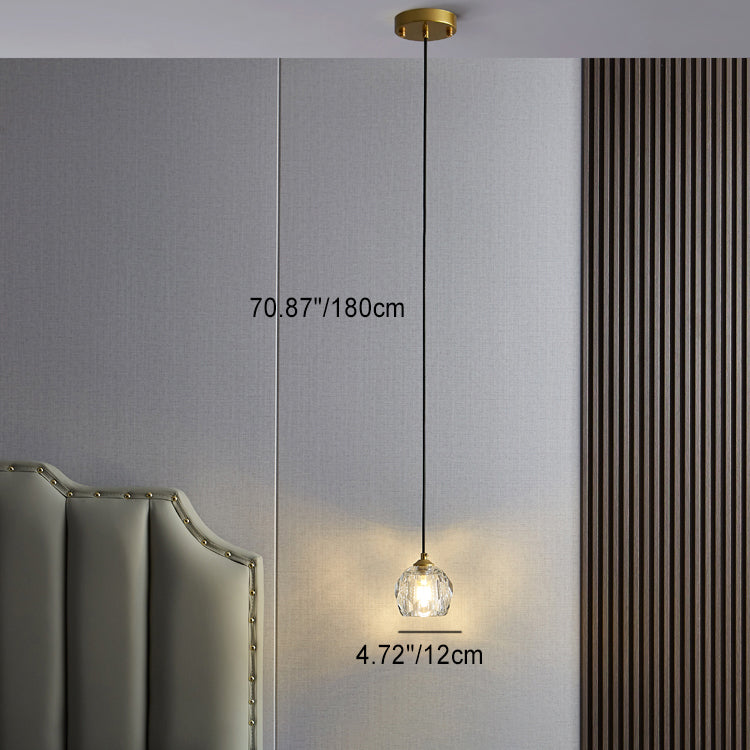 Moderne Minimaliste Longue Bande Ronde Cristal Matériel Suspension Luminaire 1-Lumière Pour Salon 