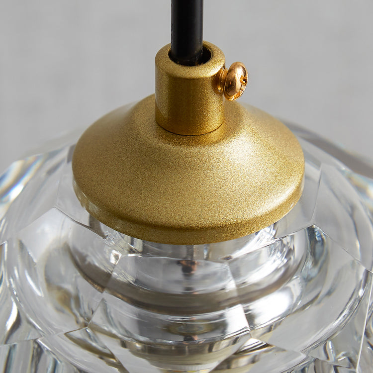 Moderne Minimaliste Longue Bande Ronde Cristal Matériel Suspension Luminaire 1-Lumière Pour Salon 