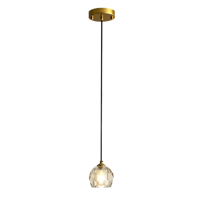 Moderne Minimaliste Longue Bande Ronde Cristal Matériel Suspension Luminaire 1-Lumière Pour Salon 