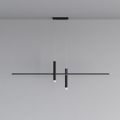 Moderne minimalistische zylindrische lange Silikon-Aluminium-Hardware-LED-Kronleuchter-Inselbeleuchtung für Esszimmer 