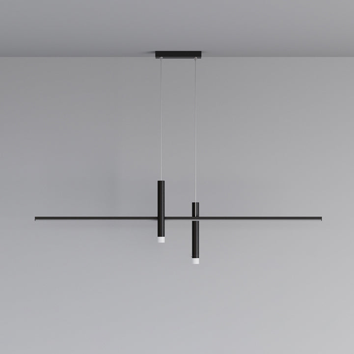 Moderne minimalistische zylindrische lange Silikon-Aluminium-Hardware-LED-Kronleuchter-Inselbeleuchtung für Esszimmer 