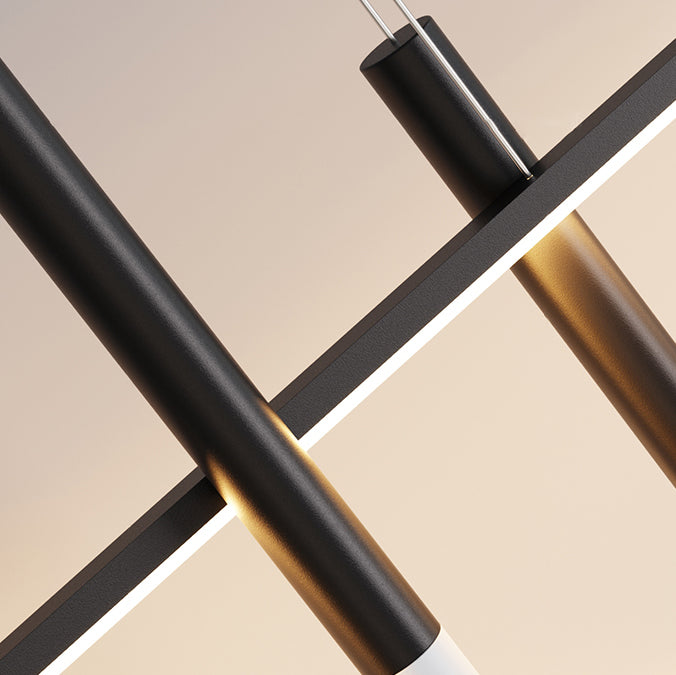 Moderne minimalistische zylindrische lange Silikon-Aluminium-Hardware-LED-Kronleuchter-Inselbeleuchtung für Esszimmer 