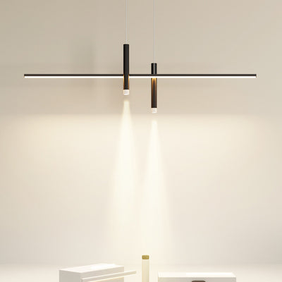 Moderne minimalistische zylindrische lange Silikon-Aluminium-Hardware-LED-Kronleuchter-Inselbeleuchtung für Esszimmer 
