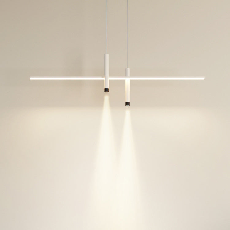 Moderne minimalistische zylindrische lange Silikon-Aluminium-Hardware-LED-Kronleuchter-Inselbeleuchtung für Esszimmer 