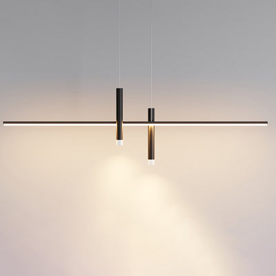 Moderne minimalistische zylindrische lange Silikon-Aluminium-Hardware-LED-Kronleuchter-Inselbeleuchtung für Esszimmer 