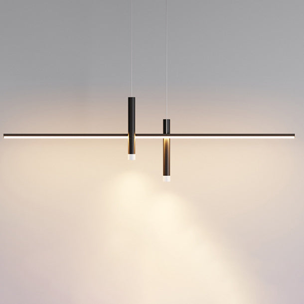 Moderne minimalistische zylindrische lange Silikon-Aluminium-Hardware-LED-Kronleuchter-Inselbeleuchtung für Esszimmer 