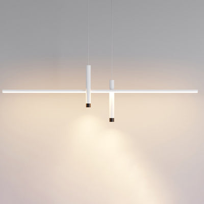 Moderne minimalistische zylindrische lange Silikon-Aluminium-Hardware-LED-Kronleuchter-Inselbeleuchtung für Esszimmer 