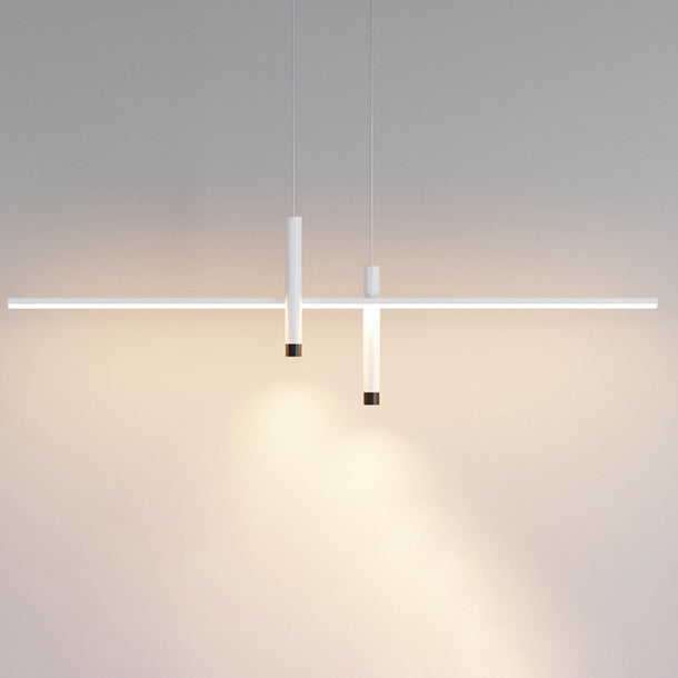 Moderne minimalistische zylindrische lange Silikon-Aluminium-Hardware-LED-Kronleuchter-Inselbeleuchtung für Esszimmer 