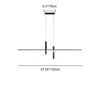 Moderne minimalistische zylindrische lange Silikon-Aluminium-Hardware-LED-Kronleuchter-Inselbeleuchtung für Esszimmer 