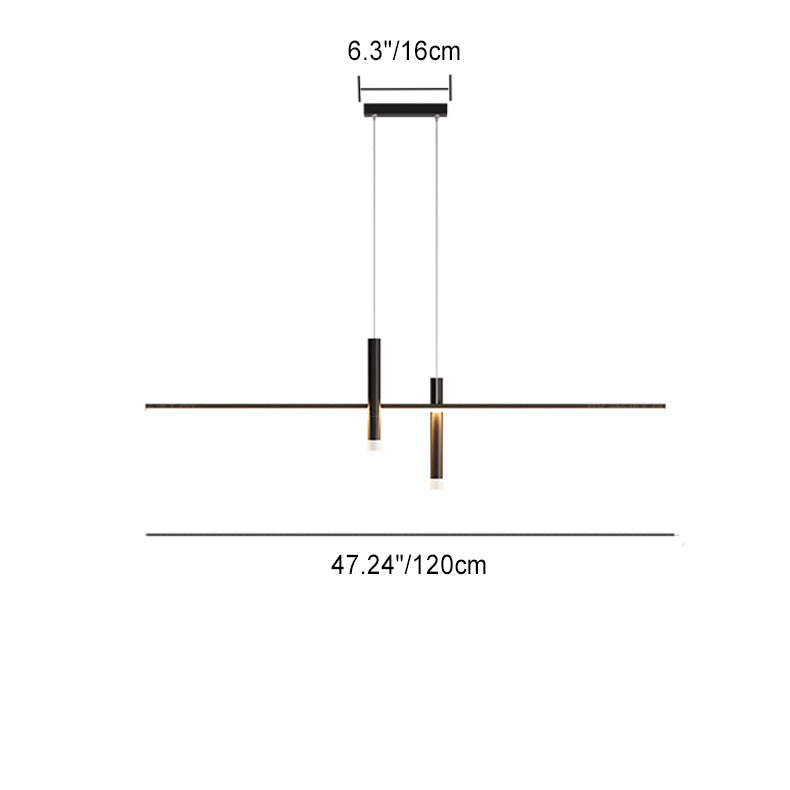 Moderne minimalistische zylindrische lange Silikon-Aluminium-Hardware-LED-Kronleuchter-Inselbeleuchtung für Esszimmer 