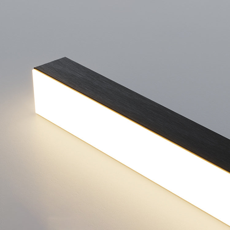 Moderne minimalistische geschwungene Linie langer Balken Acryl Aluminium LED Kronleuchter Insellicht für Esszimmer 