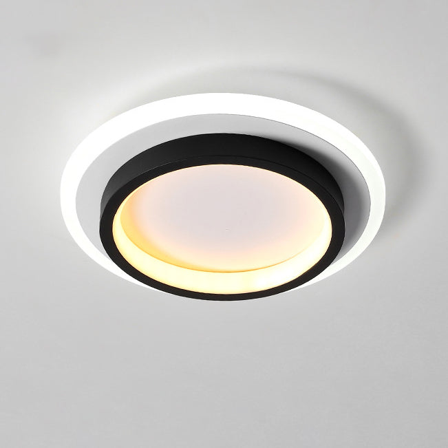 Plafonnier LED moderne minimaliste carré rond empilable en acrylique, fer, aluminium pour salon 