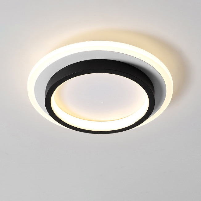 Plafonnier LED moderne minimaliste carré rond empilable en acrylique, fer, aluminium pour salon 