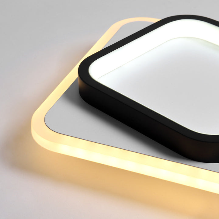 Plafonnier LED moderne minimaliste carré rond empilable en acrylique, fer, aluminium pour salon 