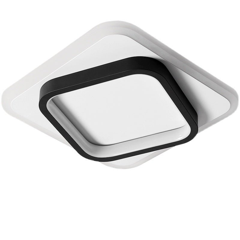 Plafonnier LED moderne minimaliste carré rond empilable en acrylique, fer, aluminium pour salon 
