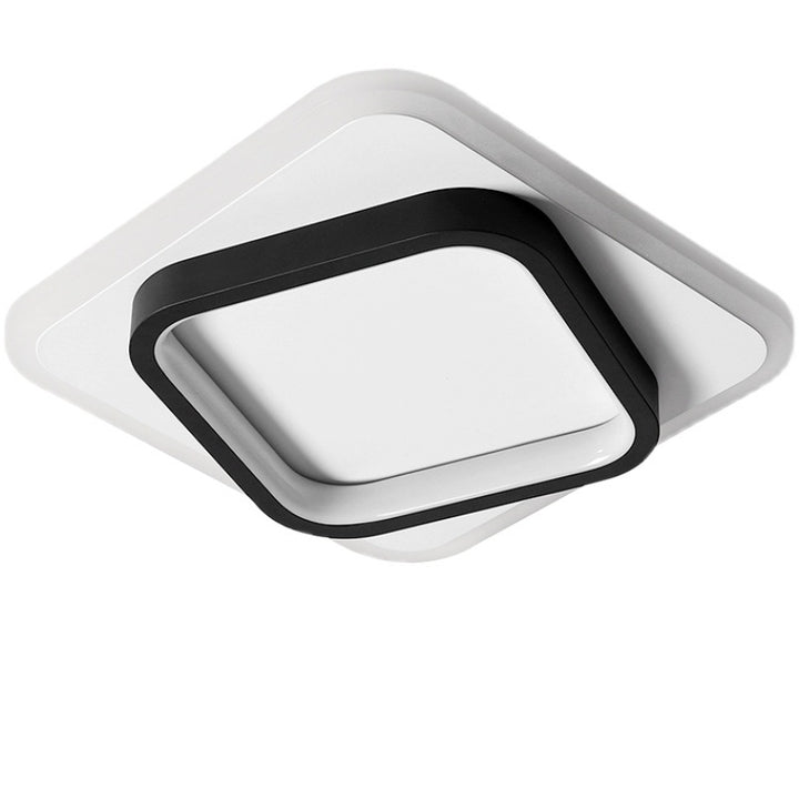 Plafonnier LED moderne minimaliste carré rond empilable en acrylique, fer, aluminium pour salon 