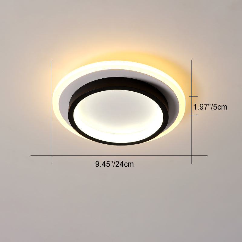 Plafonnier LED moderne minimaliste carré rond empilable en acrylique, fer, aluminium pour salon 