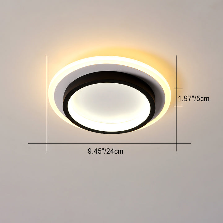 Plafonnier LED moderne minimaliste carré rond empilable en acrylique, fer, aluminium pour salon 