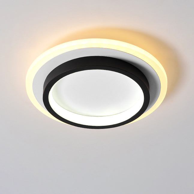 Plafonnier LED moderne minimaliste carré rond empilable en acrylique, fer, aluminium pour salon 