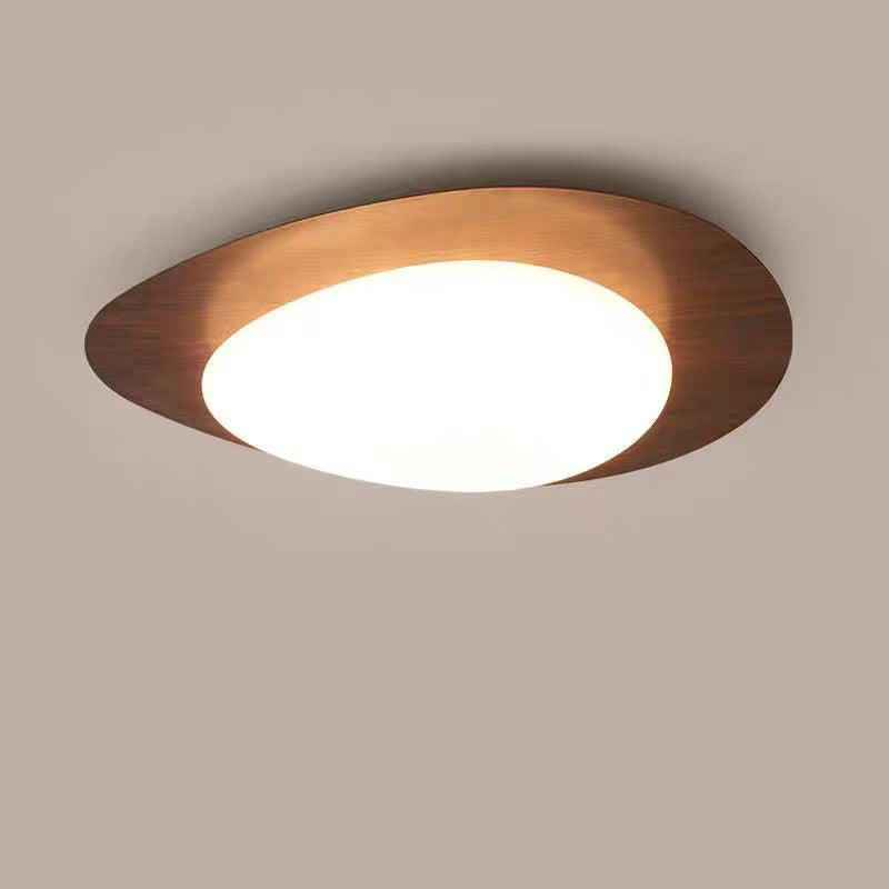 Luz de techo LED de montaje empotrado de hierro acrílico ovalado de guijarros escandinavos contemporáneos para dormitorio 